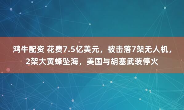 鸿牛配资 花费7.5亿美元，被击落7架无人机，2架大黄蜂坠海，美国与胡塞武装停火