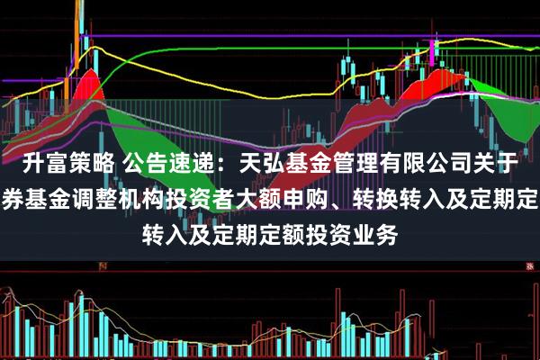升富策略 公告速递：天弘基金管理有限公司关于天弘优选债券基金调整机构投资者大额申购、转换转入及定期定额投资业务