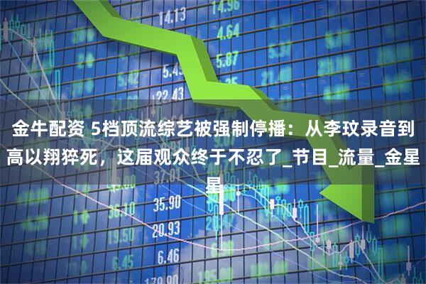金牛配资 5档顶流综艺被强制停播：从李玟录音到高以翔猝死，这届观众终于不忍了_节目_流量_金星
