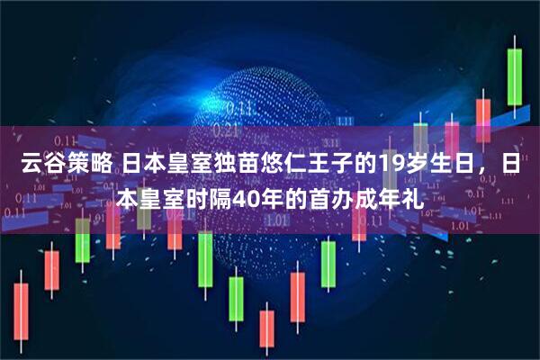 云谷策略 日本皇室独苗悠仁王子的19岁生日，日本皇室时隔40年的首办成年礼