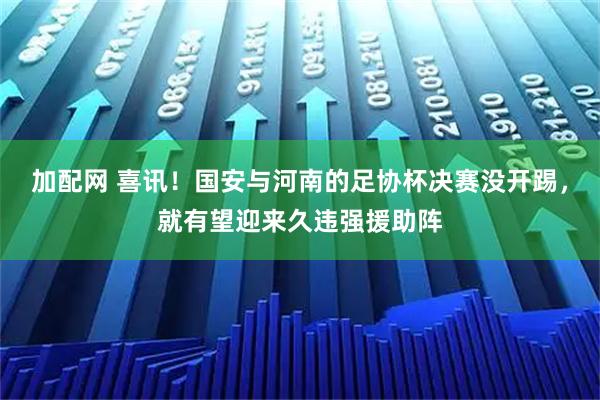 加配网 喜讯!国安与河南的足协杯决赛没开踢,就有望迎来久违强援助阵