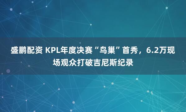盛鹏配资 KPL年度决赛“鸟巢”首秀,6.2万现场观众打破吉尼斯纪录